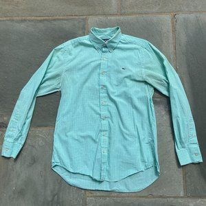 Vineyard Vines Slim Fit Whale Shirt Green Checkered
